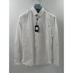 Cavalli Class By Roberto Cavalli White Button Up Shirt Size 16 Slim-fit (F-5)